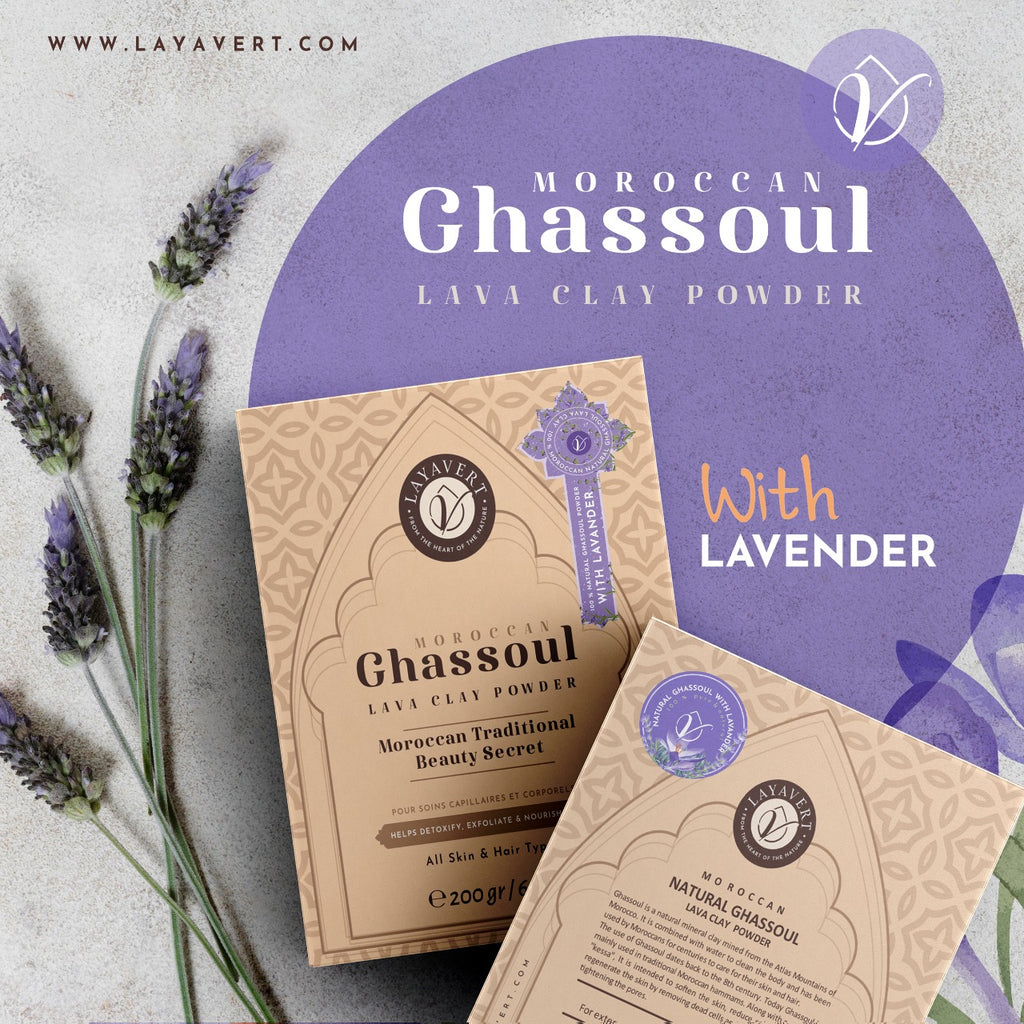 Discover the Beauty of Pure Moroccan Ghassoul with lavende: A Natural Detoxifying Wonder